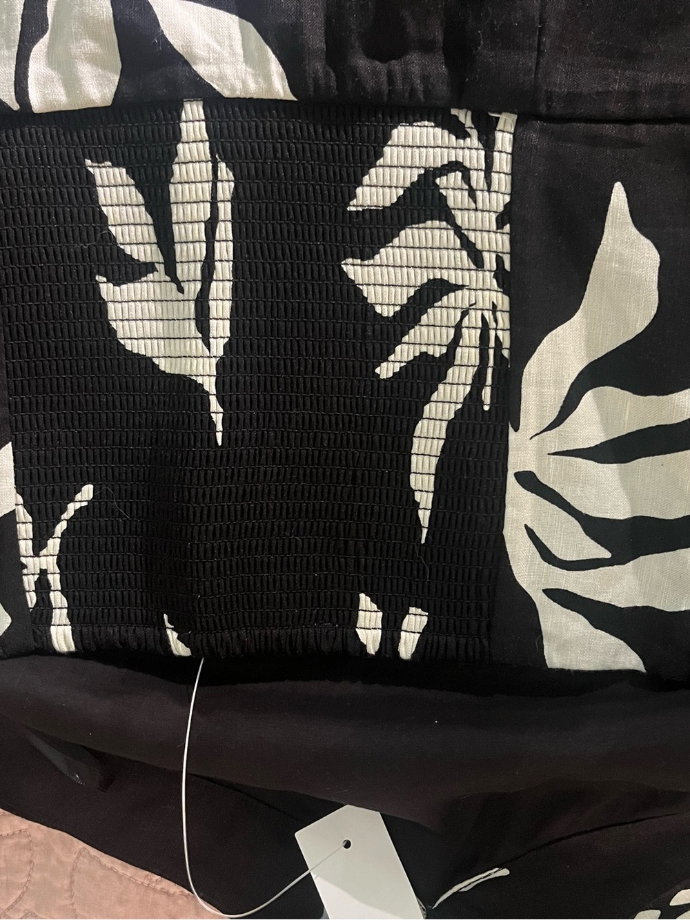 Loft Black and White Fern Print Linen Blend Halter Dress - Picture 4 of 8